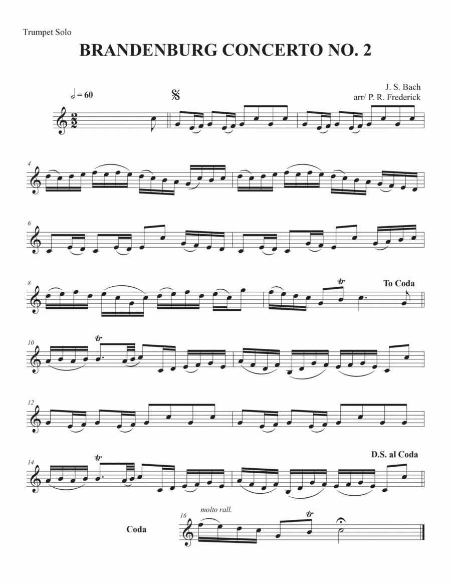 Brandenburg Concerto No. 2 B-Flat Trumpet scores gallery preview page 1