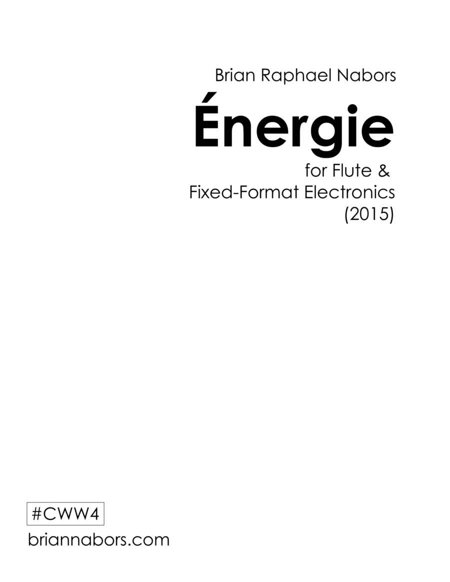 Énergie for solo flute & fixed format electronics Flute Solo scores gallery preview page 1