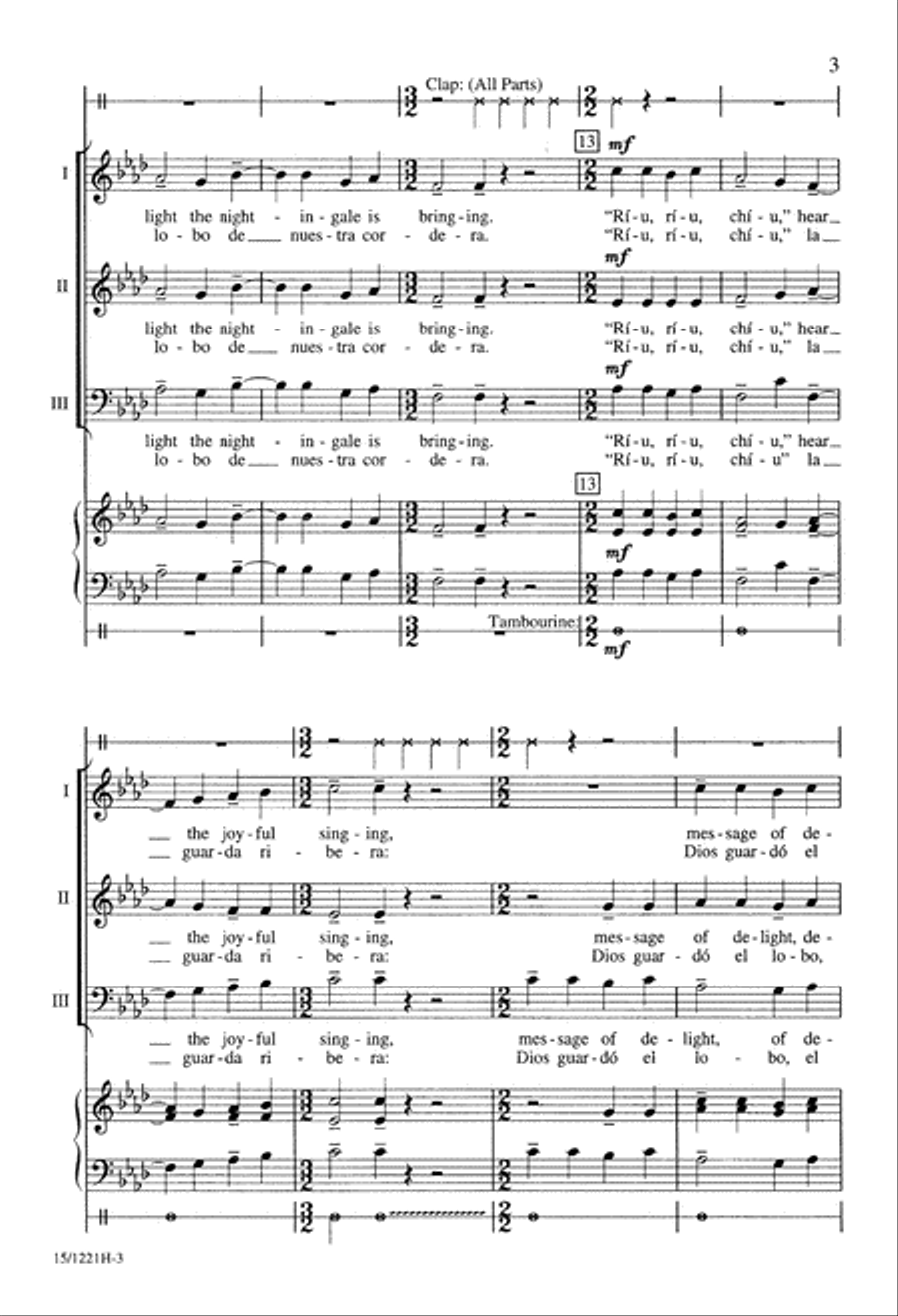Ríu, Ríu, Chíu 3-Part scores gallery preview page 4