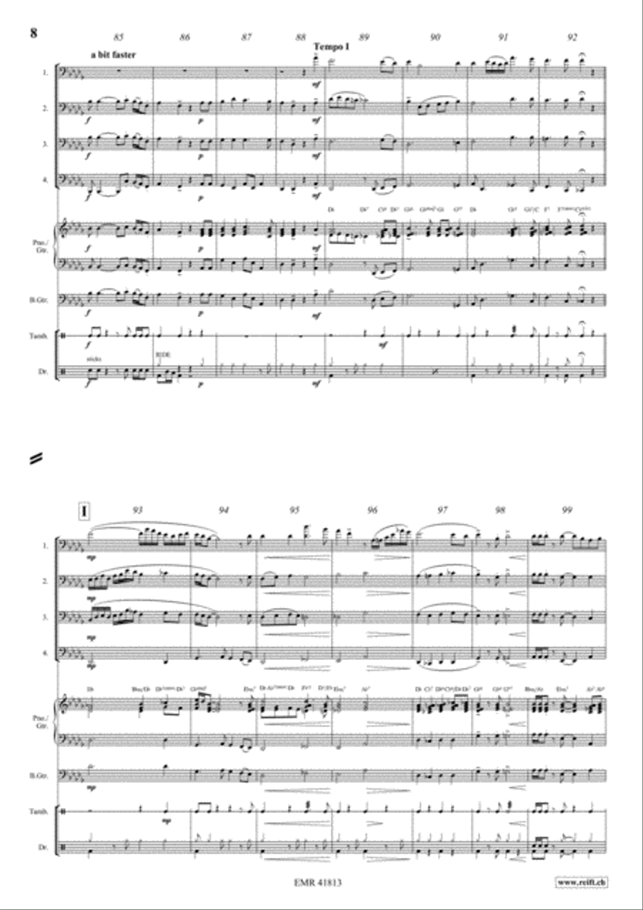 Fascinatin' Gospels Fascinatin' Gospels Trombone Quartet scores gallery preview page 8