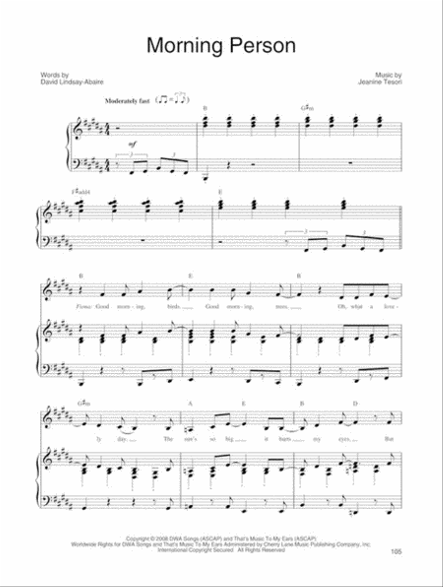 Shrek the Musical Shrek the Musical Piano, Vocal scores gallery preview page 5
