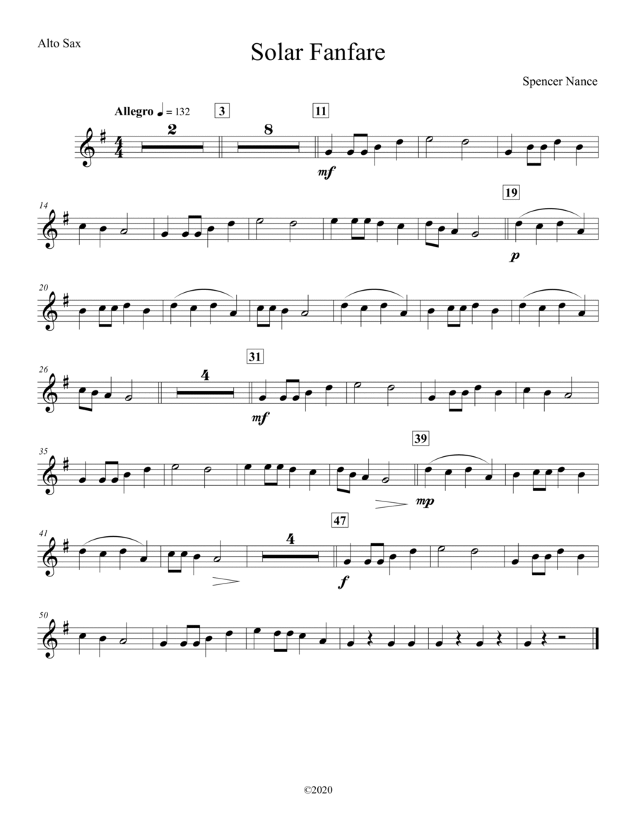 Solar Fanfare Solar Fanfare Concert Band scores gallery preview page 1
