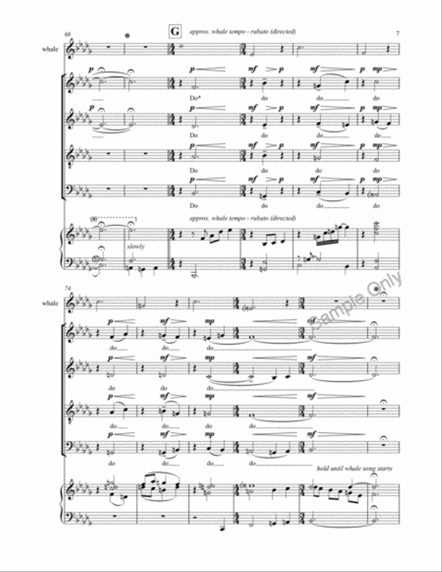 Mother Whale Lullaby 4-Part scores gallery preview page 7
