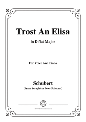 Schubert-Trost An Elisa,in D flat Major,for Voice&Piano