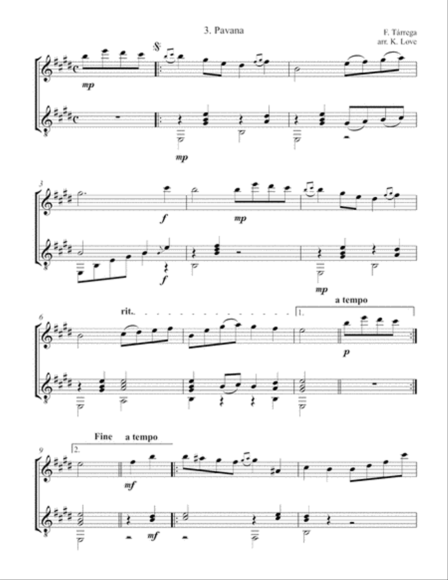T. for Two (Flute and Guitar) - Score and Parts Flute scores gallery preview page 3