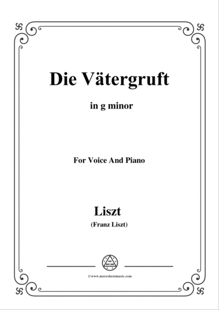 Liszt-Die Vätergruft in g minor,for Voice and Piano Voice Solo scores gallery preview page 1