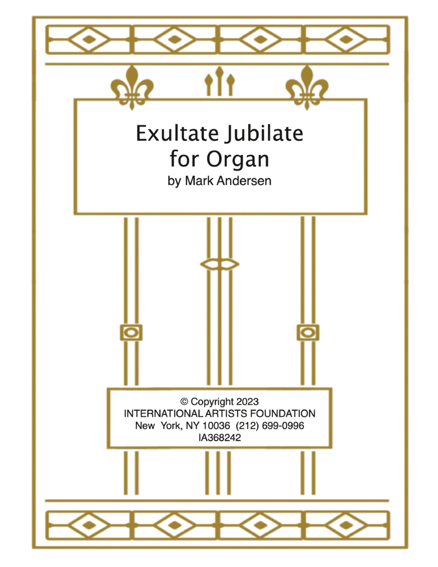 Exultate Jubilate for organ by Mark Andersen Organ Solo scores gallery preview page 1