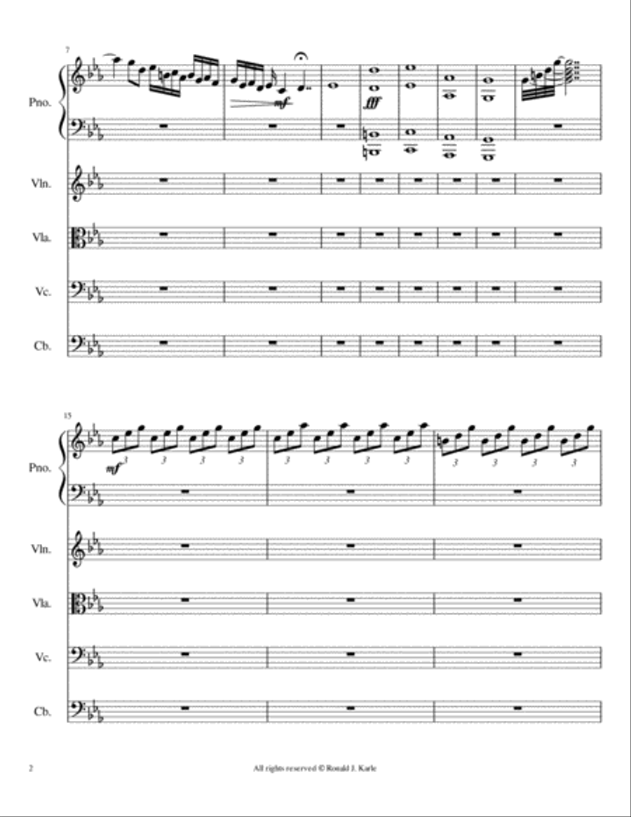 Lonesome Piano Quintet scores gallery preview page 3