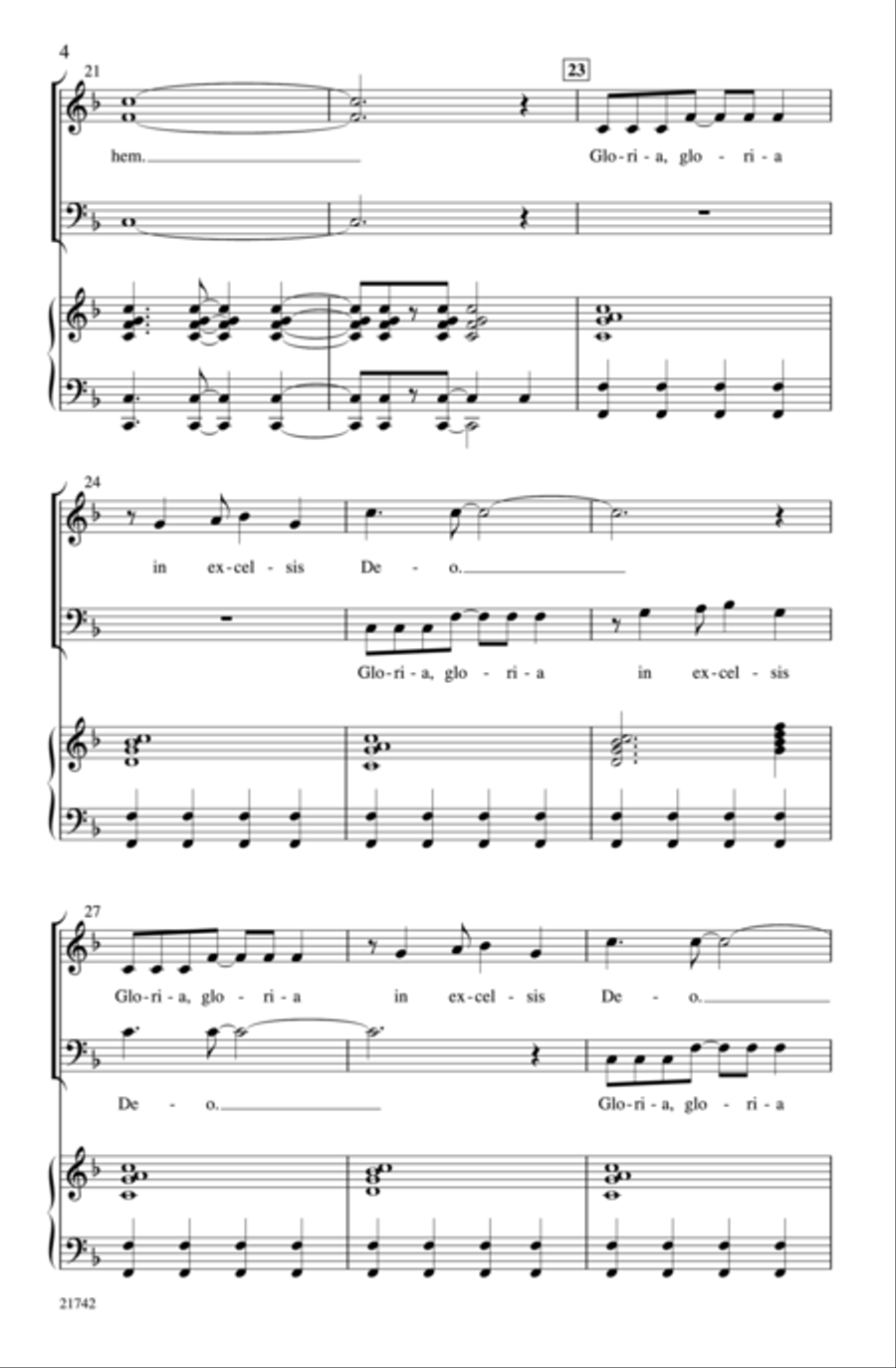 Angels' Gloria Angels' Gloria 3-Part scores gallery preview page 4