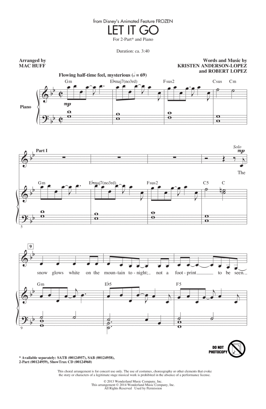 Let It Go 2-Part scores gallery preview page 1
