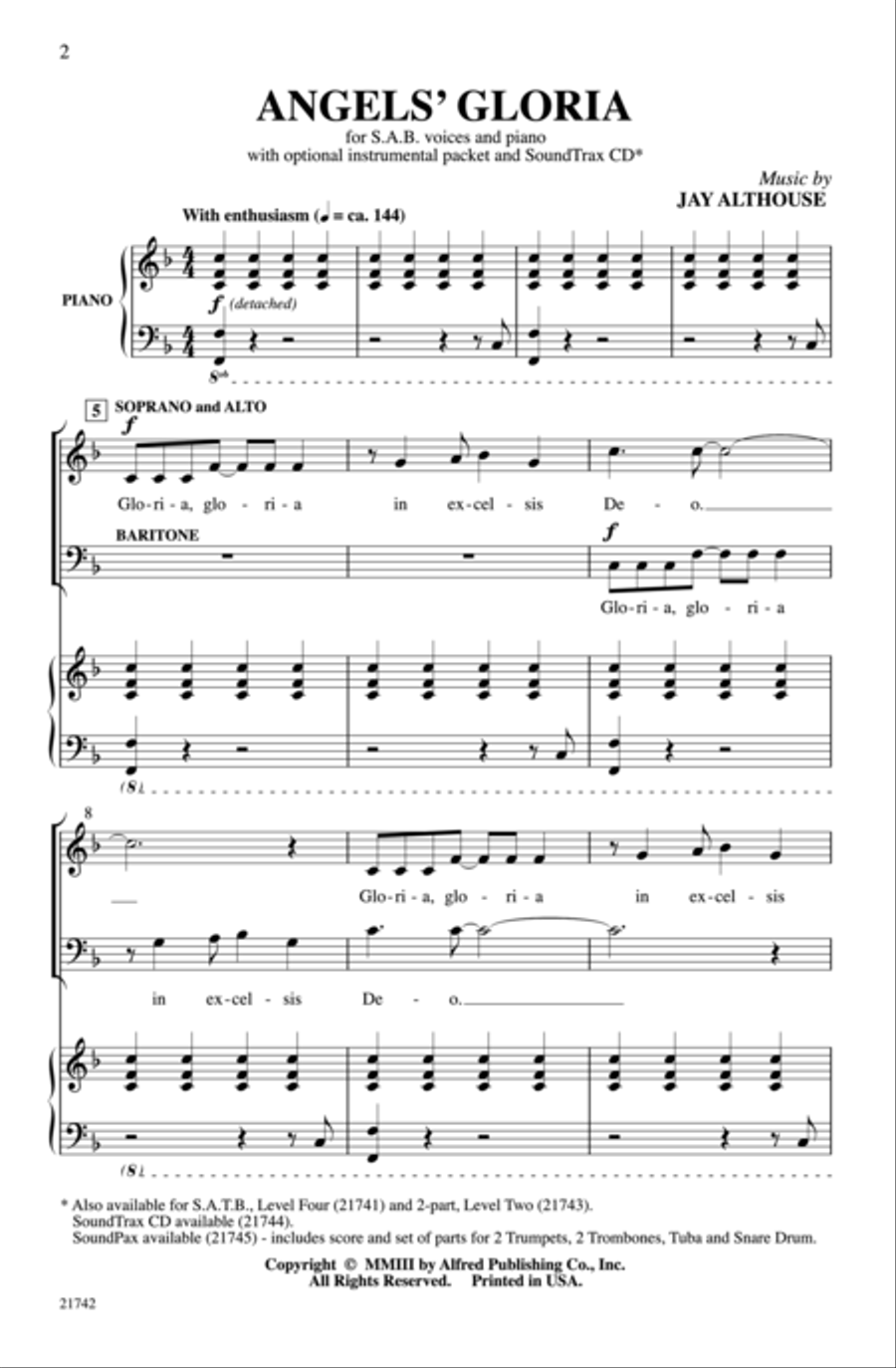 Angels' Gloria Angels' Gloria 3-Part scores gallery preview page 2