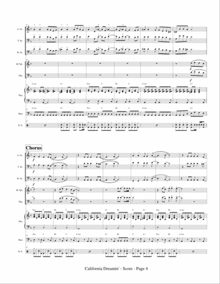 California Dreamin' Small Ensemble scores gallery preview page 6