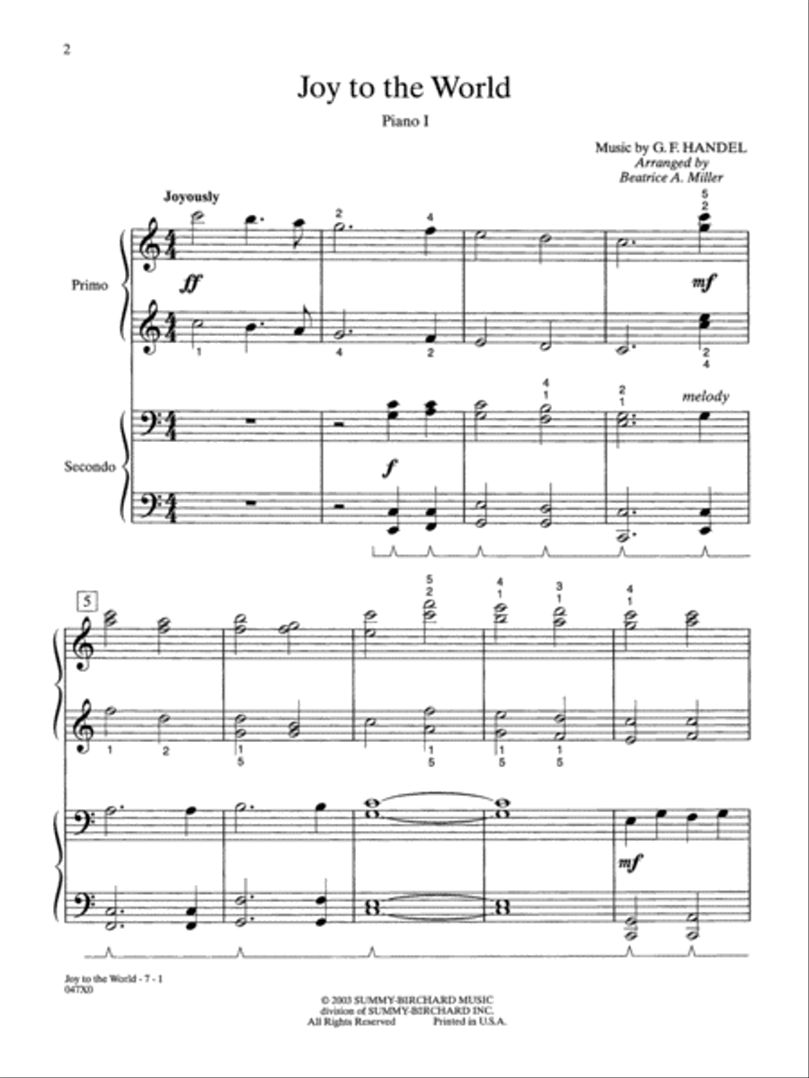 Joy to the World Small Ensemble scores gallery preview page 2