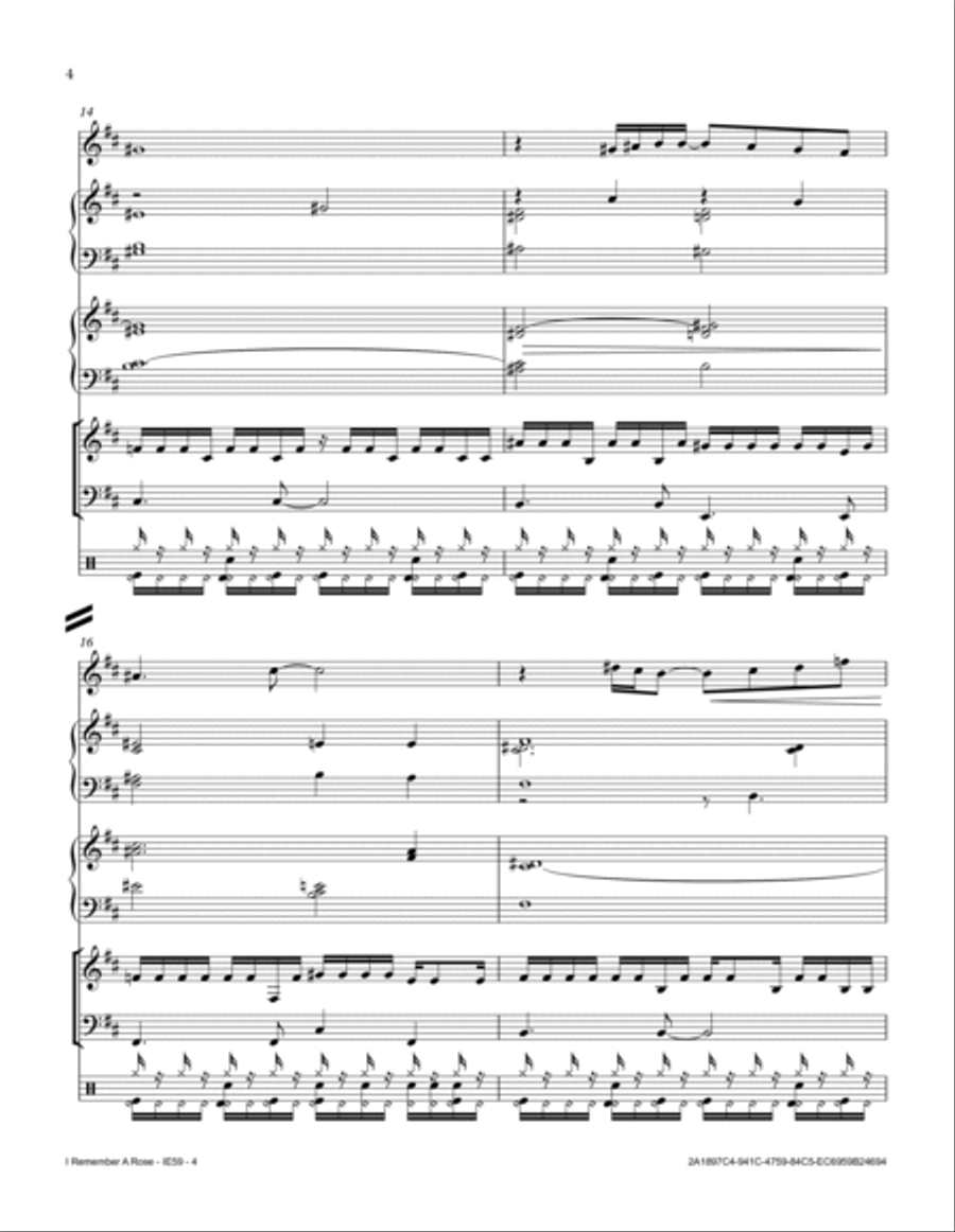 I Remember A Rose Small Ensemble scores gallery preview page 4