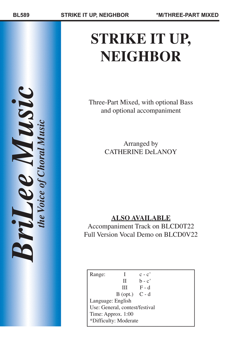 Strike It Up, Neighbor Strike It Up, Neighbor Choir scores gallery preview page 1