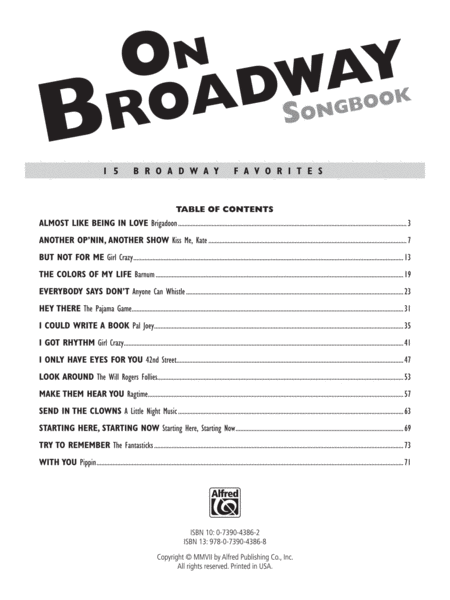 On Broadway Songbook image number null