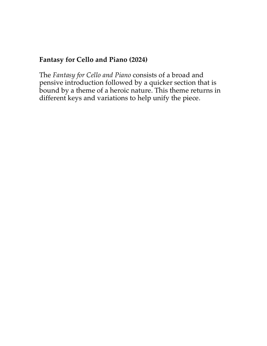 Fantasy for Cello and Piano Chamber Music scores gallery preview page 3