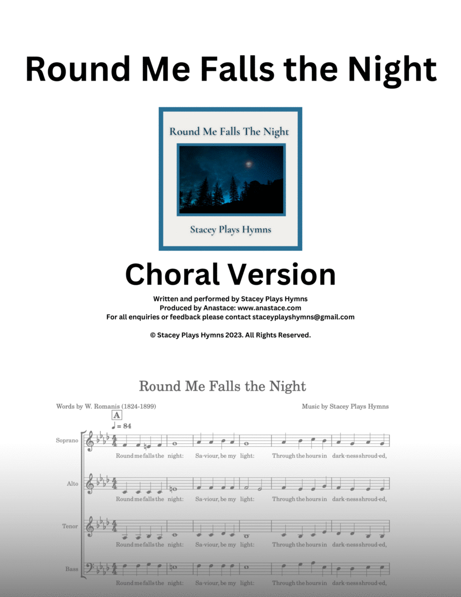 Round Me Falls the Night 4-Part scores gallery preview page 1