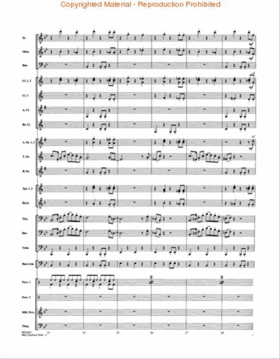 Baby Elephant Walk Concert Band scores gallery preview page 3