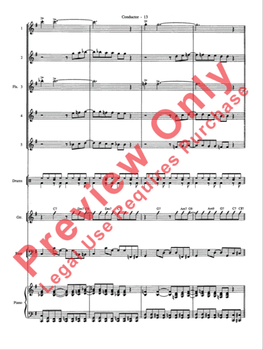 Batman Theme (from the Original TV Series) Flute Choir scores gallery preview page 14