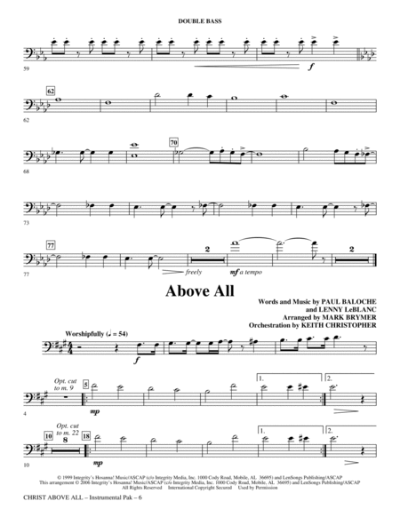 Christ Above All - Double Bass