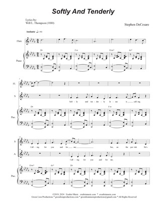 Softly And Tenderly (2-part choir - (SA)