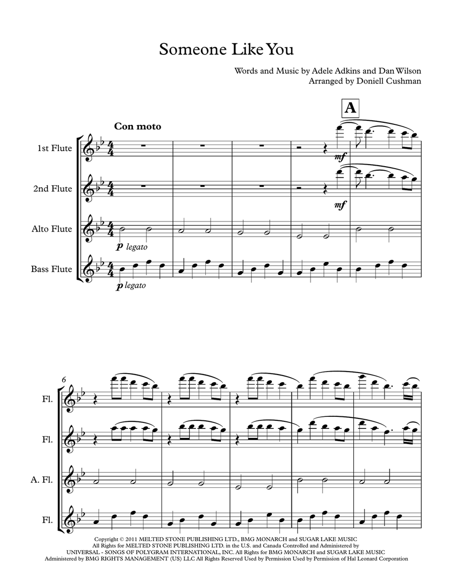 Someone Like You Woodwind Ensemble scores gallery preview page 2