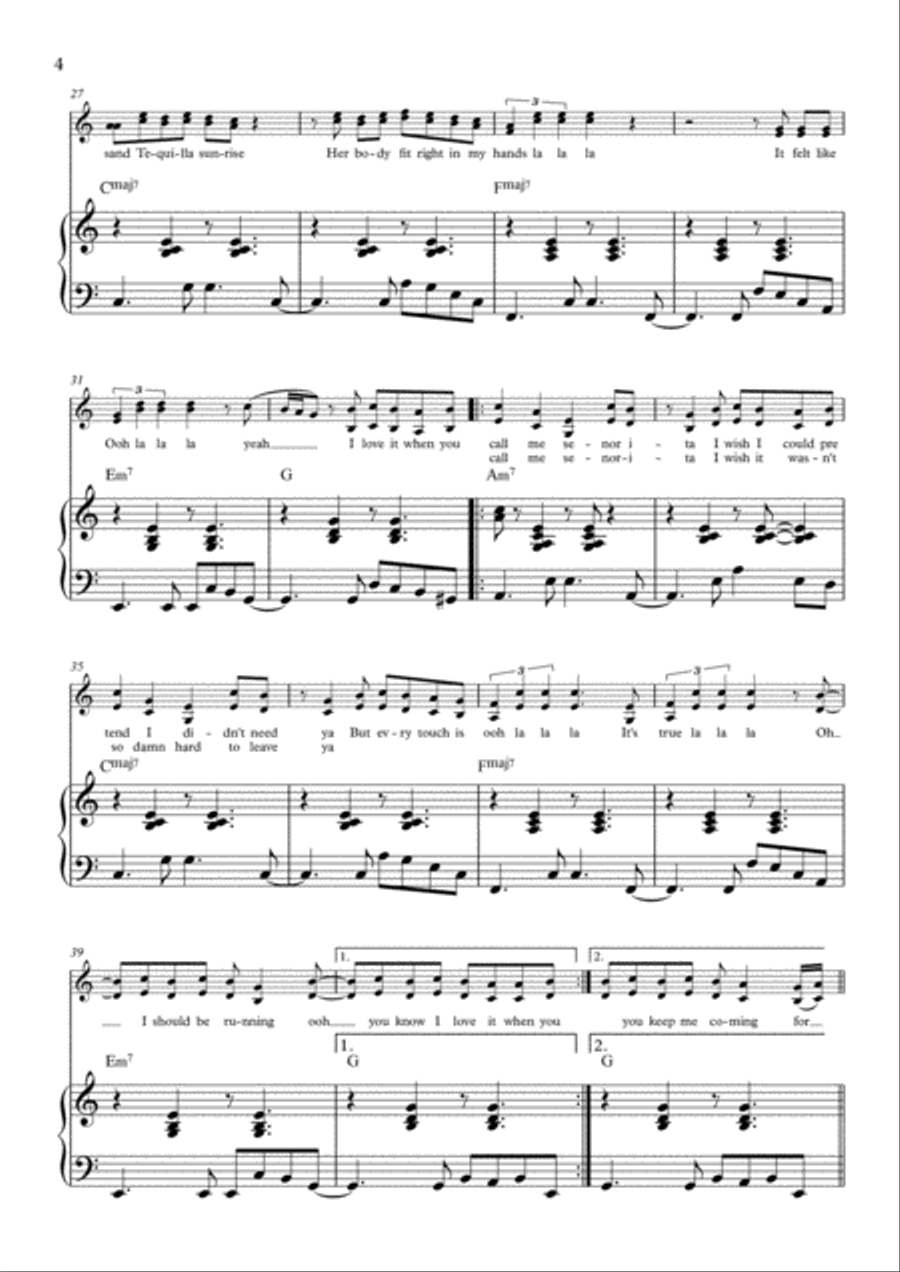 Senorita Piano scores gallery preview page 4