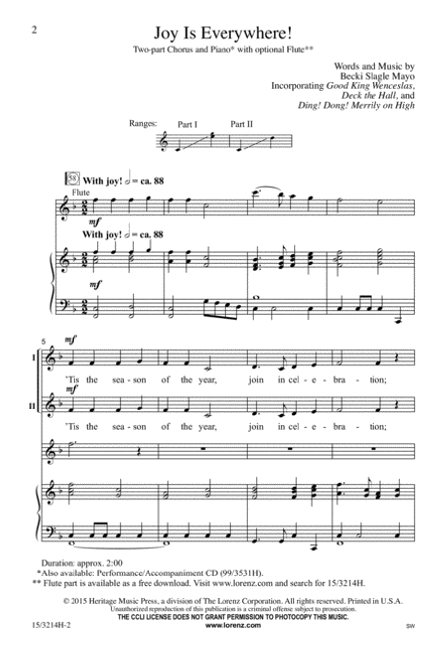 Joy Is Everywhere! 2-Part scores gallery preview page 2