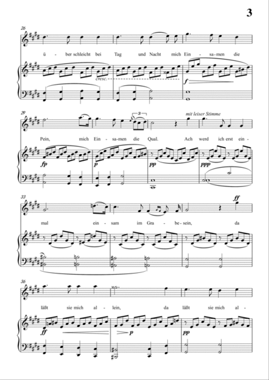 Schubert-Gesänge des Harfners,Op.12 No.1 in #C minor,for Vocal and Piano Voice scores gallery preview page 4