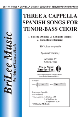 Book cover for Three a cappella Spanish Songs for Tenor-Bass Choir