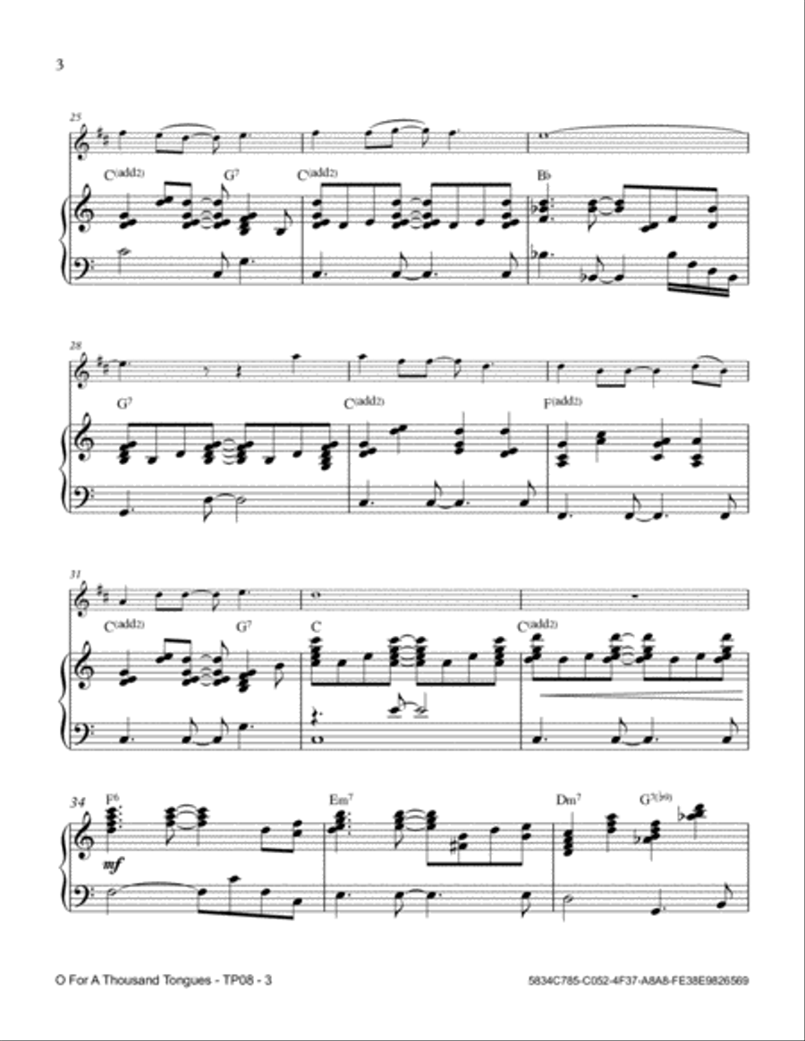 O For A Thousand Tongues Trumpet Solo scores gallery preview page 4