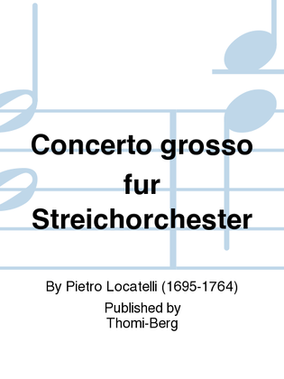 Book cover for Concerto grosso fur Streichorchester
