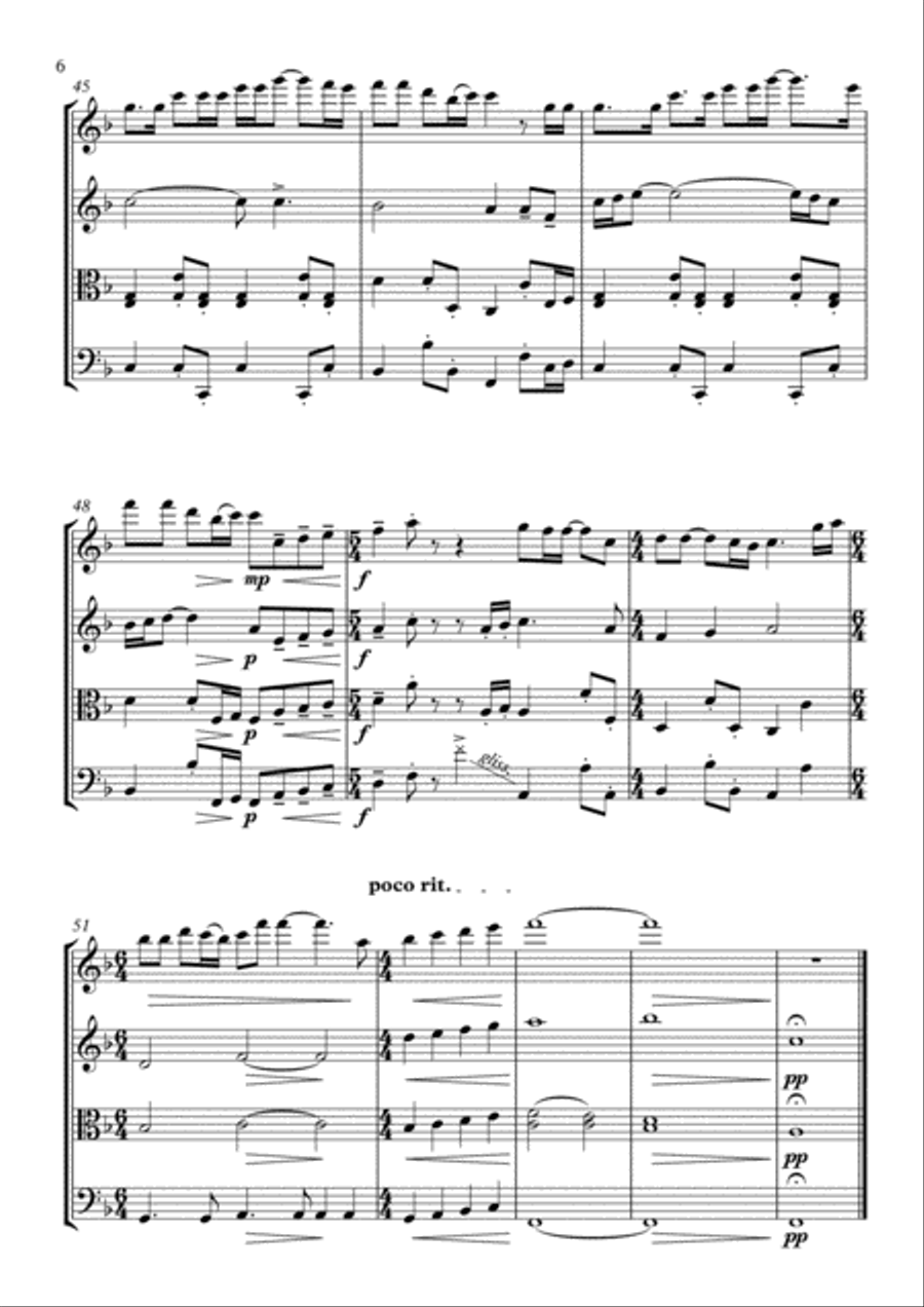 God Bless The U.S.A. String Quartet scores gallery preview page 6