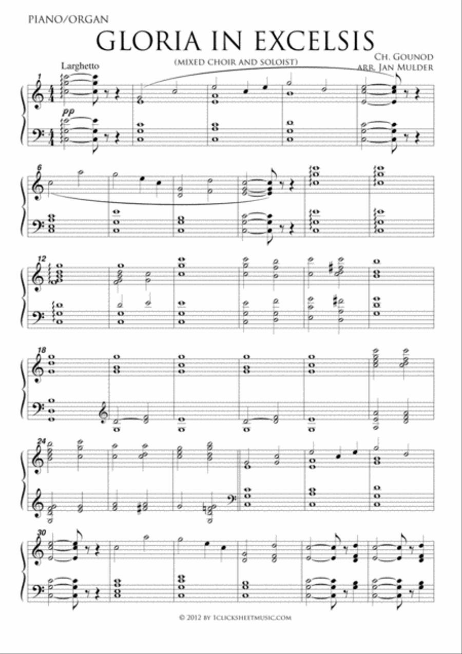 Gloria In Excelcis Organ scores gallery preview page 1