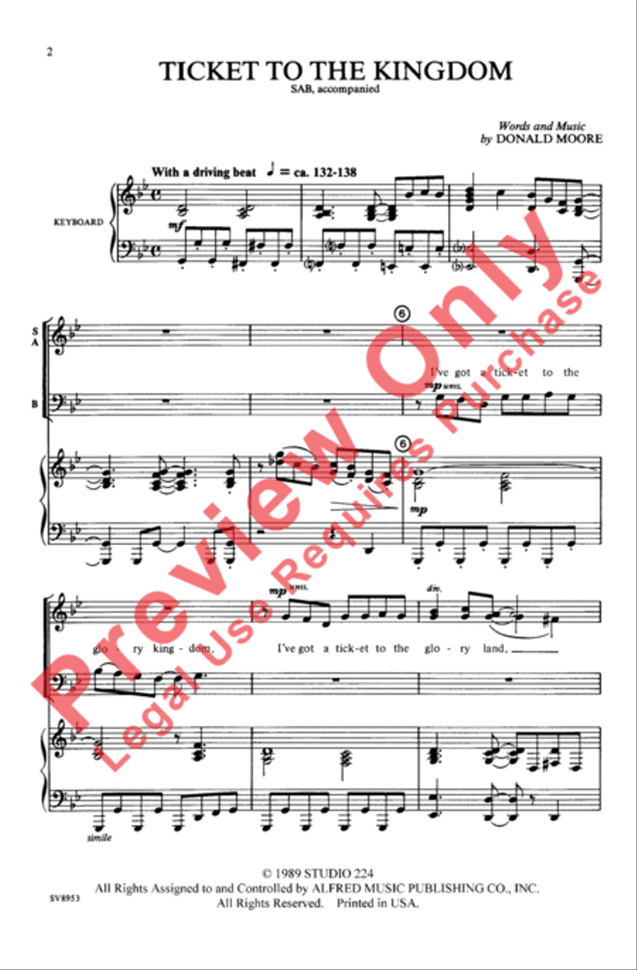 Ticket to the Kingdom 3-Part scores gallery preview page 2