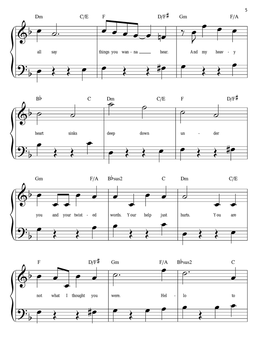 Love Song Easy Piano scores gallery preview page 5
