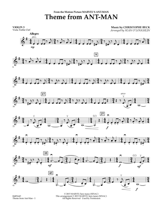 Theme from Ant-Man - Violin 3 (Viola Treble Clef)