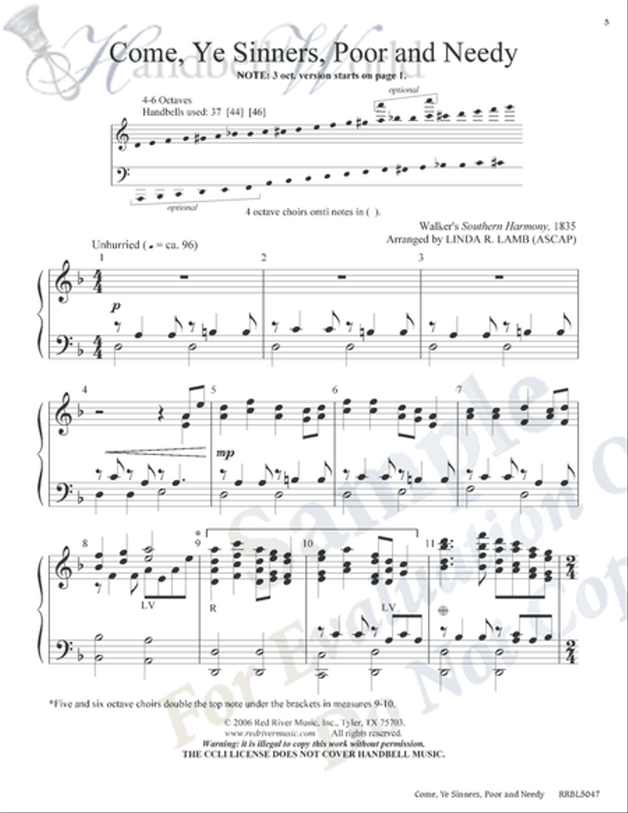 Come Ye Sinners Poor and Needy 5-Octaves scores gallery preview page 4