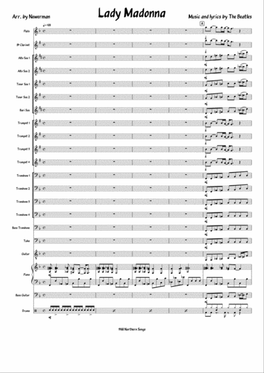 Lady Madonna Lady Madonna Large Ensemble scores gallery preview page 1