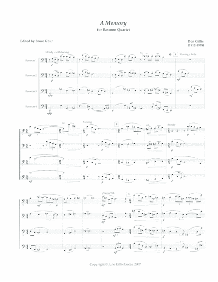 A Memory Bassoon Quartet scores gallery preview page 4