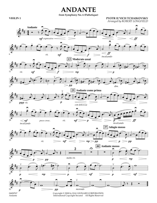 Andante (from Symphony No.6 "Pathetique") - Violin 1