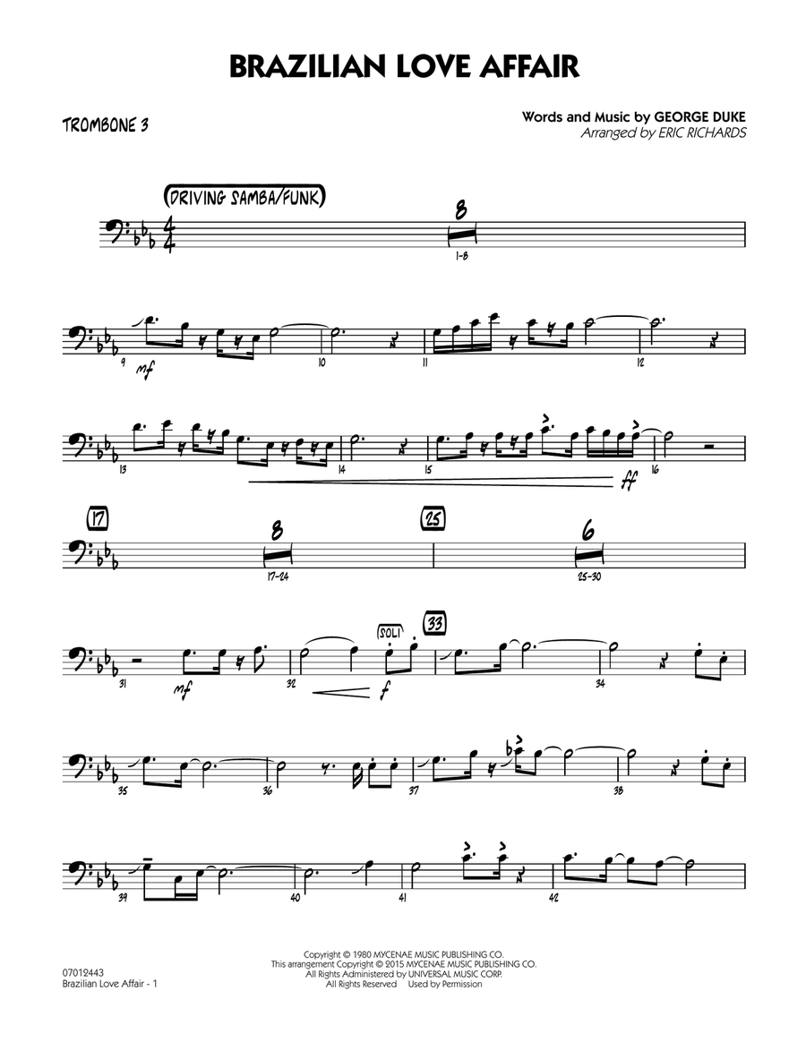 Brazilian Love Affair - Trombone 3