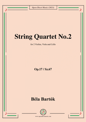 Book cover for Bartók-String Quartet No.2,Op.17
