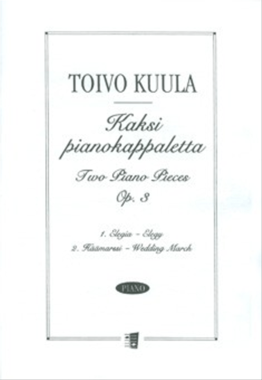 Kaksi pianokappaletta / Two Piano Pieces op 3 Piano Solo scores gallery preview page 1