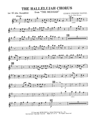 Book cover for Hallelujah Chorus: E-flat Alto Saxophone