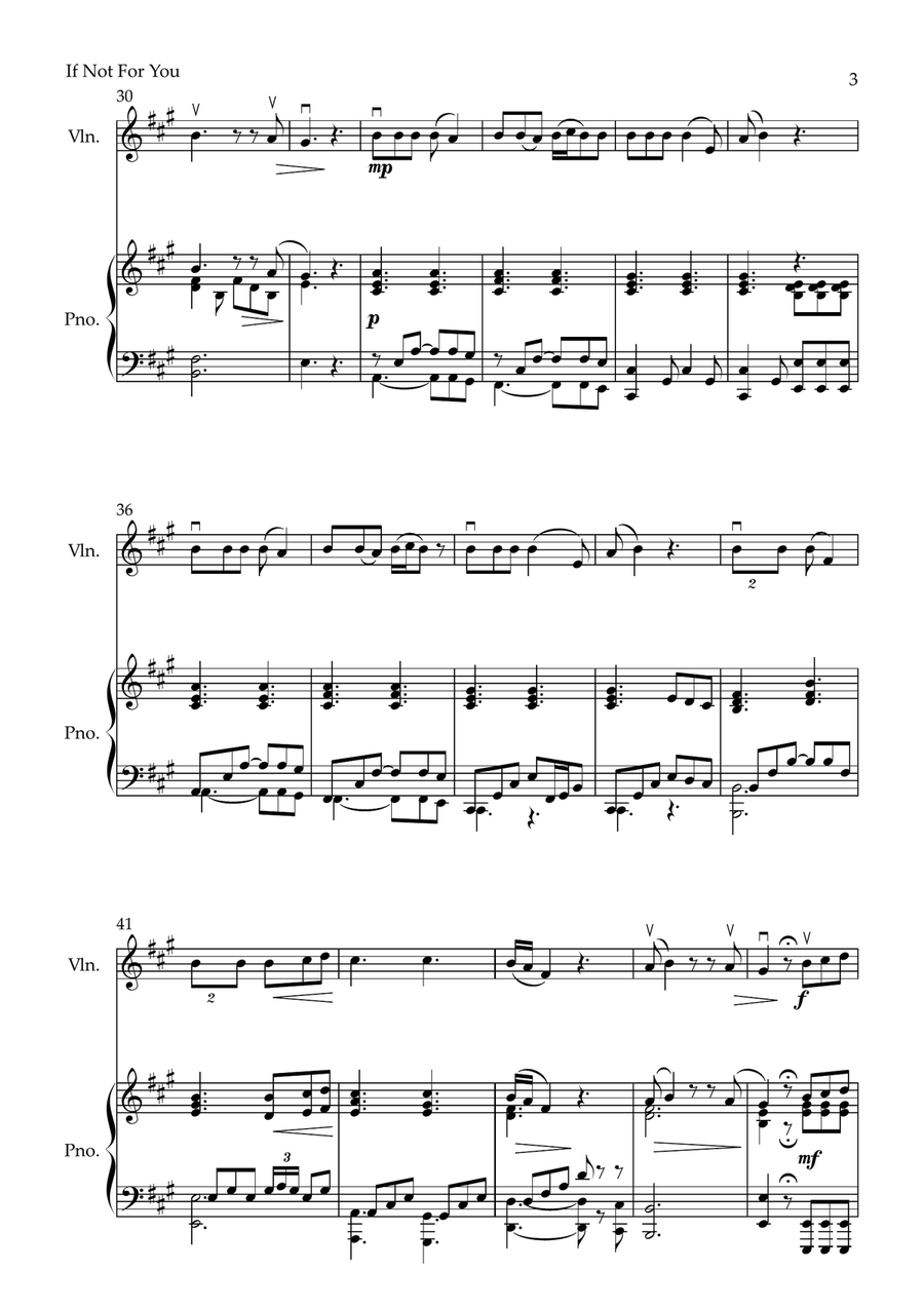 If Not For You Violin Solo scores gallery preview page 3