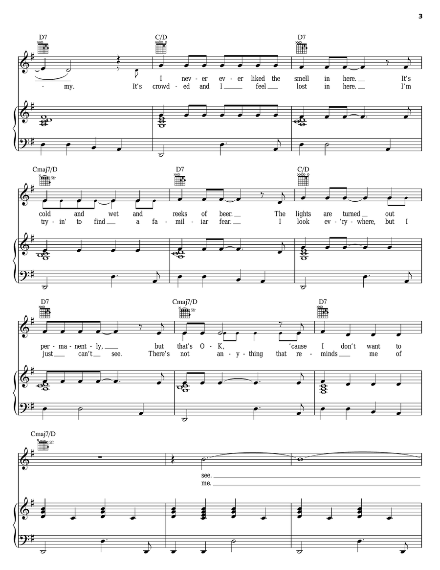 Wayne Piano, Vocal, Guitar scores gallery preview page 3