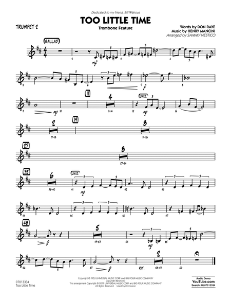 Too Little Time (arr. Sammy Nestico) - Conductor Score (Full Score) - Trumpet 2