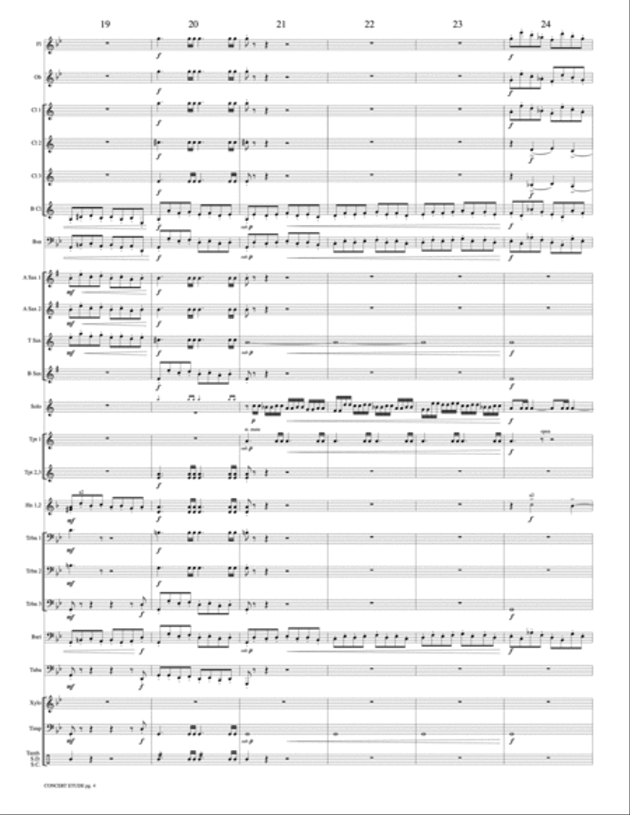 Concert Etude, Op. 49 (Solo Trumpet and Concert Band): Score Concert Band scores gallery preview page 4